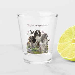 Engelse Springer Spaniels, kunst Shot Glas