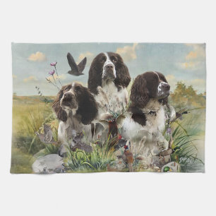 Engelse Springer Spaniels, kunst Theedoek