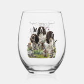 Engelse Springer Spaniels, kunst Wijnglas Zonder Voet (Achterkant)