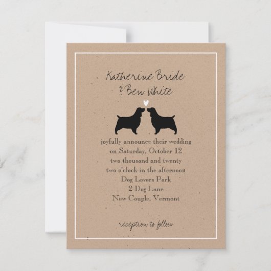 Engelse Springer Spaniels Wedding Invitation Kaart (Voorkant)