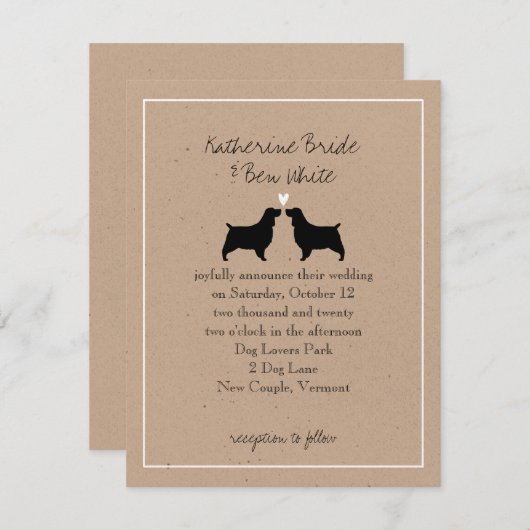 Engelse Springer Spaniels Wedding Invitation Kaart (Voorkant / Achterkant)
