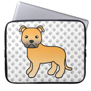 Engelse Staffie met vaalbruine vacht Cute Cartoon Laptop Sleeve