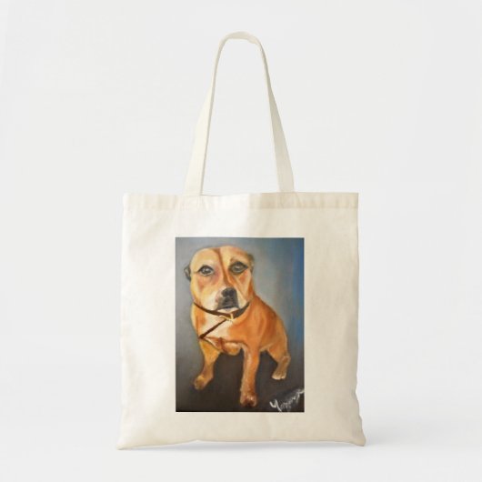 Engelse Staffordshire Bull Terrier Canvas tas (Voorkant)