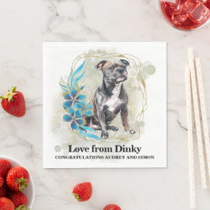 Engelse Staffordshire Bull Terrier Napkin Servet