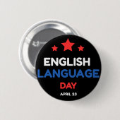 Engelse taaldag ronde button 5,7 cm (Voorkant /achterkant)