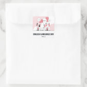 Engelse taaldag vierkante sticker (Tas)