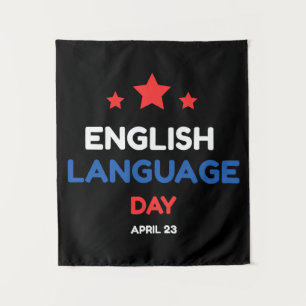 Engelse taaldag wandkleed