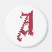 Engelse tekst Gothic Monogram letter A Magneet (Voorkant)