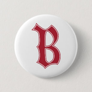 Engelse tekst Gothic Monogram letter B Ronde Button 5,7 Cm