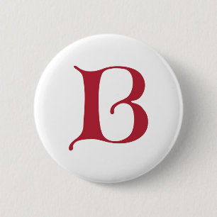 Engelse tekst Gothic Monogram letter B Ronde Button 5,7 Cm