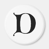 Engelse tekst Gothic Monogram letter D Magneet (Voorkant)