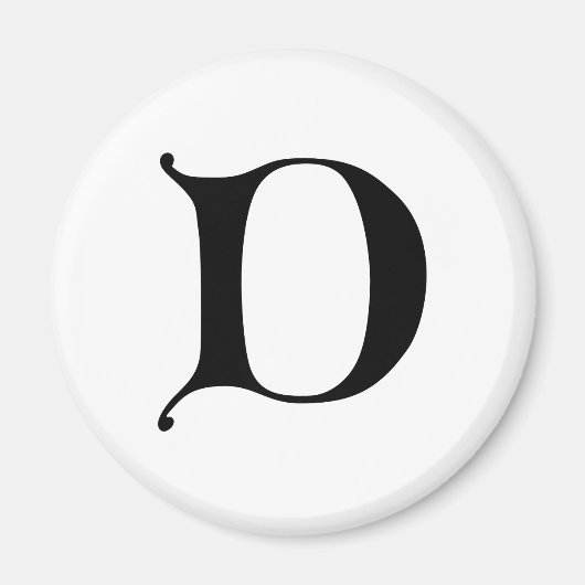 Engelse tekst Gothic Monogram letter D Magneet (Voorkant)
