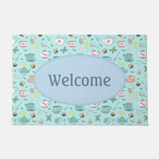 Engelse theekopjes theepotten  theeshop Welkom Deurmat (Voorkant)