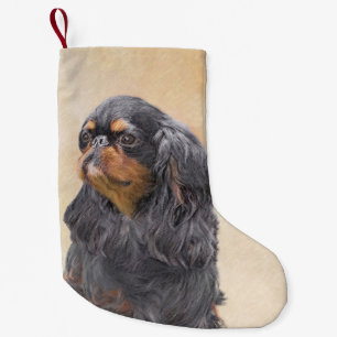 Engelse Toy Spaniel Schilderij Originele Dier Kuns Kleine Kerstsok