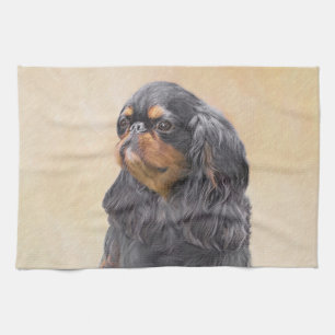 Engelse Toy Spaniel Schilderij Originele Dier Kuns Theedoek