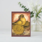 Engelse trompettist duif geel zelf briefkaart (Staand voorkant)