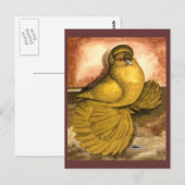 Engelse trompettist duif geel zelf briefkaart (Voorkant / Achterkant)