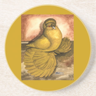 Engelse trompettist duif geel zelf zandsteen onderzetter