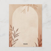 Engelse trouwdetails kaart Terracotta Boog (Achterkant)