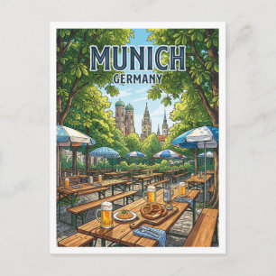 Engelse Tuin Biergarten München Duitsland Briefkaart