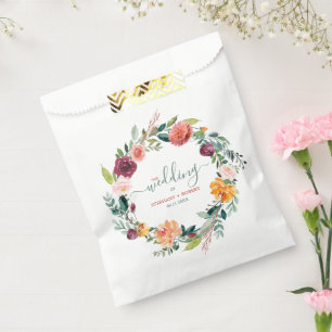 Engelse Tuin Bloemen Krans Custom Bruiloft Tekst Bedankzakje