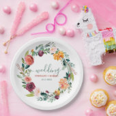 Engelse Tuin Bloemen Krans Custom Bruiloft Tekst Papieren Bordje (Feest)