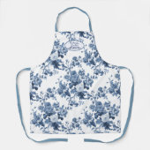 Engelse tuin Floral Blue en White Grandmoeder Schort (Voorkant)