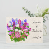 Engelse tuin Floral Bouquet Save the Date (Staand voorkant)