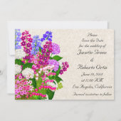 Engelse tuin Floral Bouquet Save the Date (Achterkant)