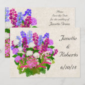 Engelse tuin Floral Bouquet Save the Date (Voorkant / Achterkant)