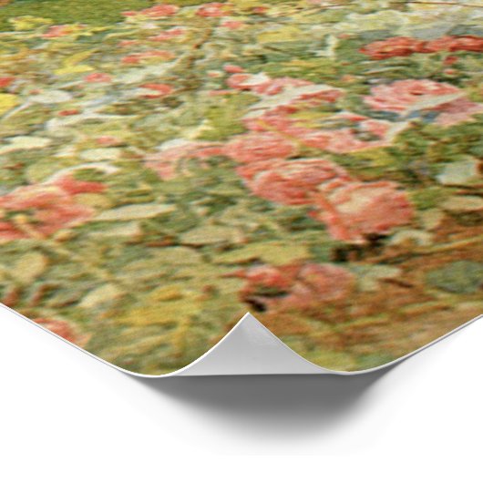 Engelse tuin, Rozen en Pinks door Elgood Poster (Hoek)