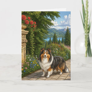 Engelse Tuin Shetland Sheepdog Blank Kaart