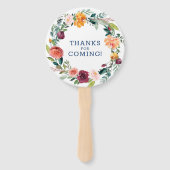 Engelse tuinbloemen met een groot trouwontwerp handwaaier (Achterkant)