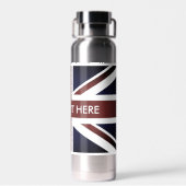 Engelse Union Jack vlag geïsoleerde waterfles (Achterkant)