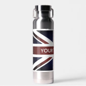 Engelse Union Jack vlag geïsoleerde waterfles (Voorkant)