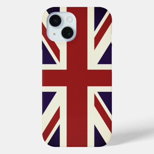 Engelse Union Jack vlag iPhone 15 hoesje (Achterkant)