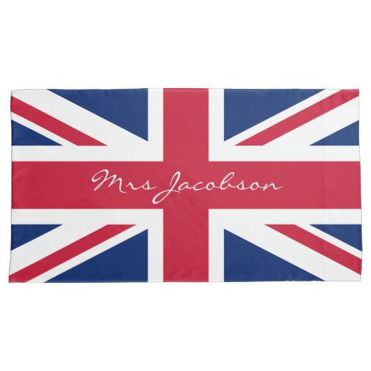 Engelse vlag Aangepaste naam Union Jack Patriotic Kussensloop (Voorkant-Rechts)