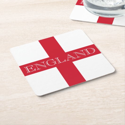 Engelse vlag Engelse kust Vierkante Kartonnen Onderzetter (Schuin)