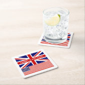 Engelse vlag van British Union Vierkante Kartonnen Onderzetter (Insitu)