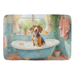 Engelse vosshond badtijd vrolijke badkamer decor badmat