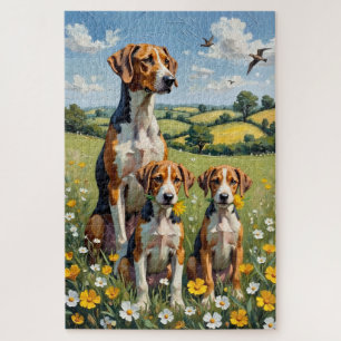 Engelse Vosshond Boterbloem Weide Kunst Legpuzzel