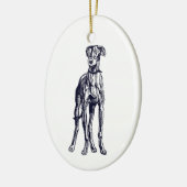 Engelse windhond keramisch ornament (Links)