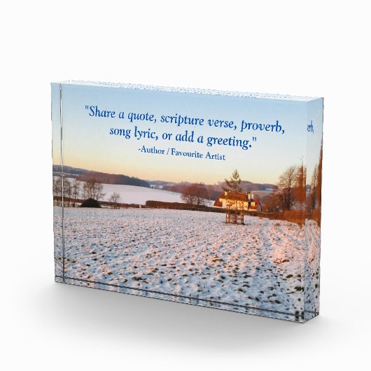 Engelse winterzonsondergang - gepersonaliseerd fotoblokken (Rechts)