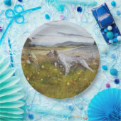 Engelse zetter met fazanten, bord van kunstpapier (Feest)