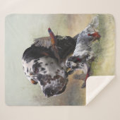 Engelse zetter met fazanten, kunst sherpa deken (Voorkant (horizontaal))