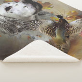 Engelse zetter met fazanten, kunst sherpa deken (3/4)