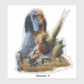 Engelse zetter met fazanten, kunst sticker (Vel)