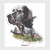 Engelse zetter met fazanten, kunst sticker (Vel)