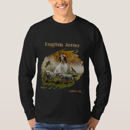 Engelse zetter met fazanten, kunst t-shirt (Voorkant)