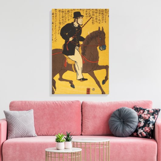 Engelsman Riding Horseback circa 1861  Canvas Afdruk (Insitu (Woonkamer))